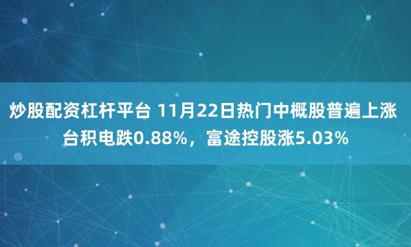 炒股配资杠杆平台 11月22日热门中概股普遍上涨 台积电跌0.88%，富途控股涨5.03%