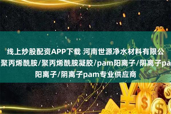 线上炒股配资APP下载 河南世源净水材料有限公司：高分子量聚丙烯酰胺/聚丙烯酰胺凝胶/pam阳离子/阴离子pam专业供应商