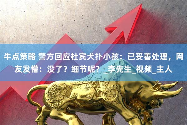 牛点策略 警方回应杜宾犬扑小孩：已妥善处理，网友发懵：没了？细节呢？_李先生_视频_主人